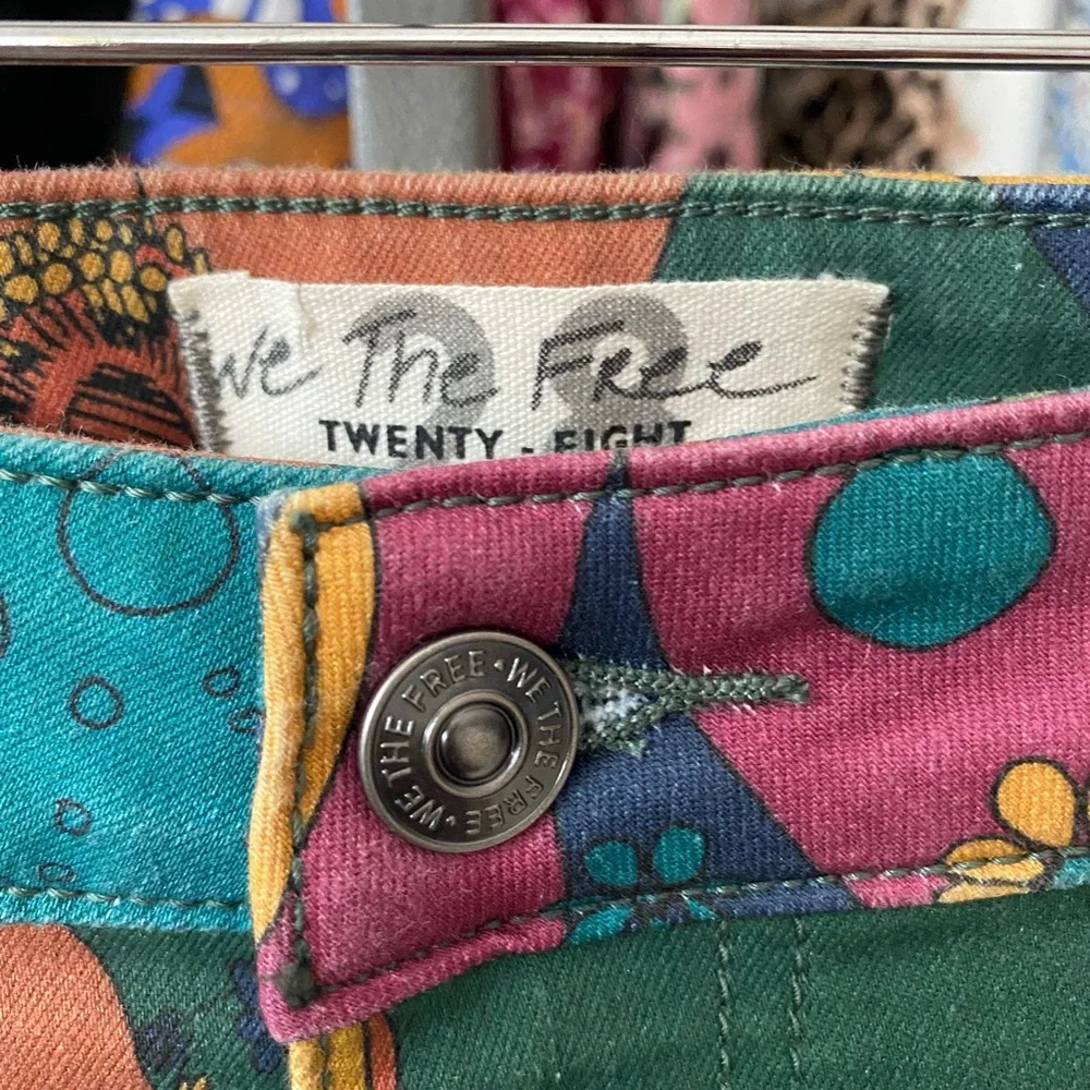 Frew People Floral Multicolor Float On Wide-Leg Women Jeans - Picture 2 of 2